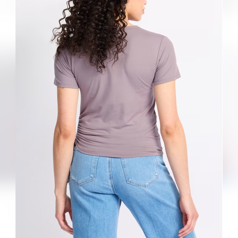 Threads 4 Thought - Purple Ruched Side Top - Picture 3 of 10